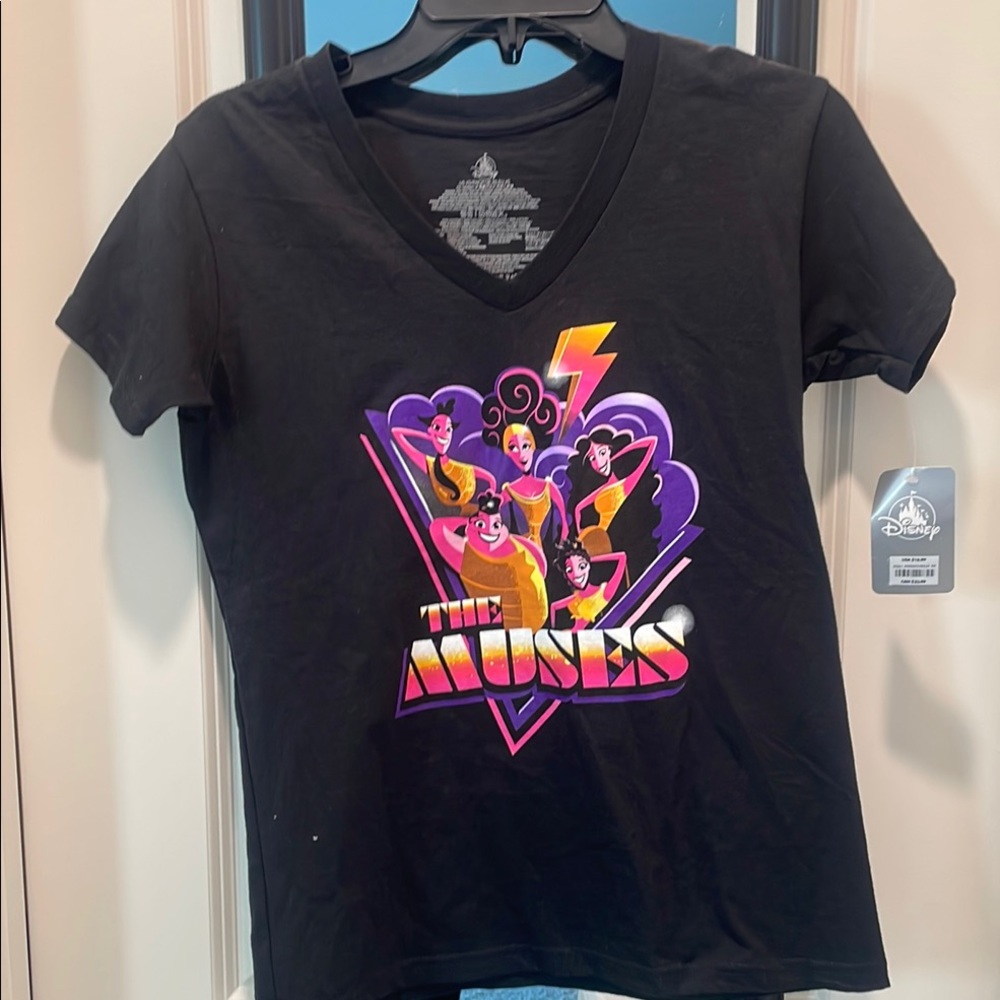 Disney Black T-Shirt with Colorful Muses Graphic